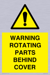 WARNING ROTATING PARTS BEHIND COVER